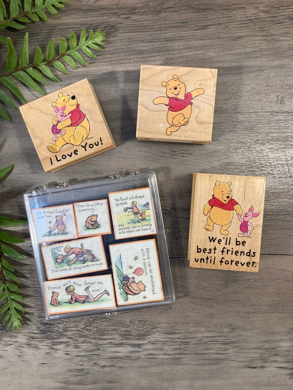 Disney Winnie The Pooh Stamp Set Classic Piglet Rabbit Christopher Robin